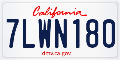CA license plate 7LWN180