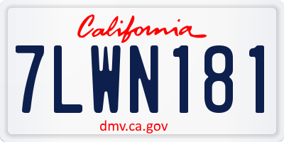 CA license plate 7LWN181
