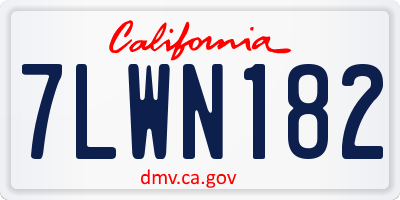 CA license plate 7LWN182