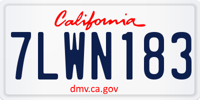CA license plate 7LWN183