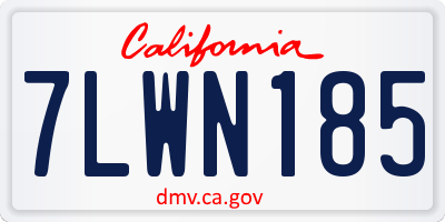 CA license plate 7LWN185
