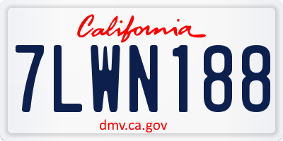 CA license plate 7LWN188