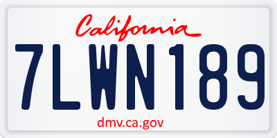 CA license plate 7LWN189