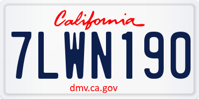 CA license plate 7LWN190