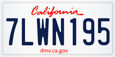 CA license plate 7LWN195