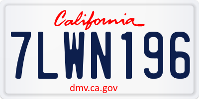 CA license plate 7LWN196
