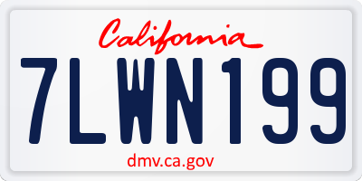 CA license plate 7LWN199