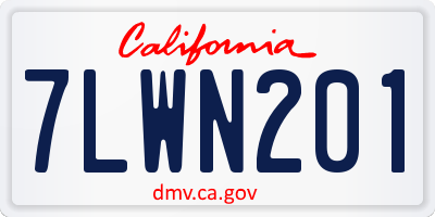 CA license plate 7LWN201
