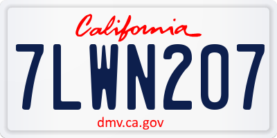 CA license plate 7LWN207