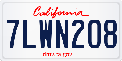 CA license plate 7LWN208
