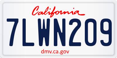 CA license plate 7LWN209