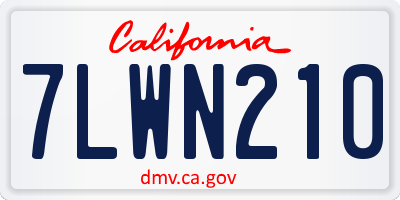 CA license plate 7LWN210
