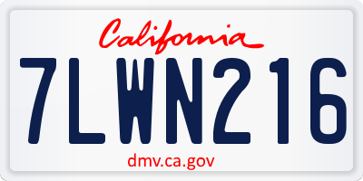 CA license plate 7LWN216
