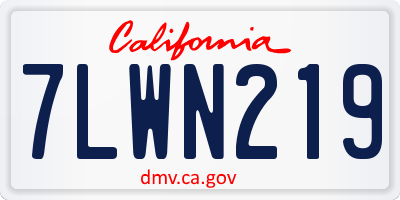 CA license plate 7LWN219