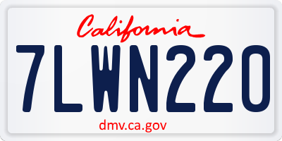 CA license plate 7LWN220