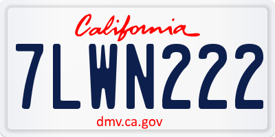 CA license plate 7LWN222
