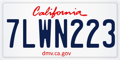 CA license plate 7LWN223