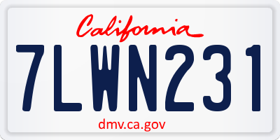 CA license plate 7LWN231