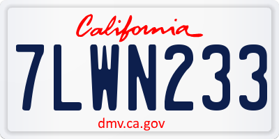 CA license plate 7LWN233