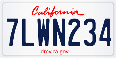 CA license plate 7LWN234