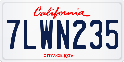 CA license plate 7LWN235