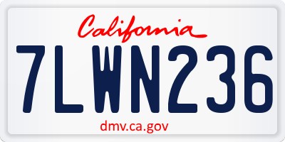 CA license plate 7LWN236