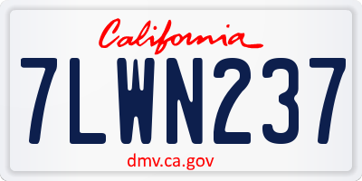CA license plate 7LWN237