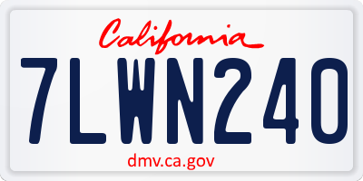CA license plate 7LWN240