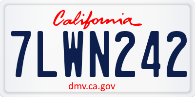 CA license plate 7LWN242