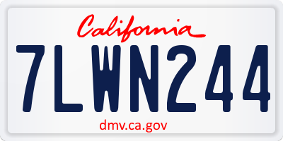 CA license plate 7LWN244