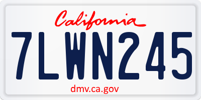 CA license plate 7LWN245