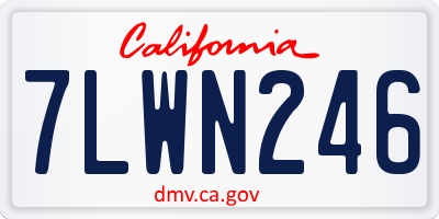 CA license plate 7LWN246