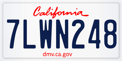 CA license plate 7LWN248