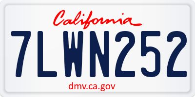 CA license plate 7LWN252