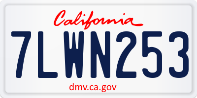 CA license plate 7LWN253