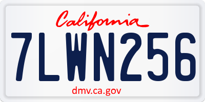 CA license plate 7LWN256
