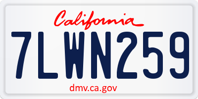 CA license plate 7LWN259