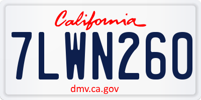 CA license plate 7LWN260