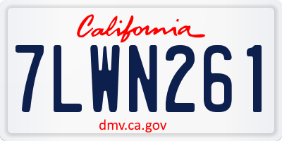 CA license plate 7LWN261