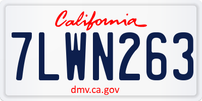 CA license plate 7LWN263