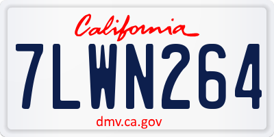 CA license plate 7LWN264