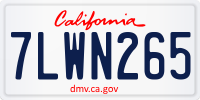 CA license plate 7LWN265