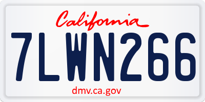 CA license plate 7LWN266
