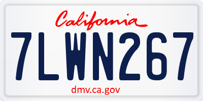 CA license plate 7LWN267