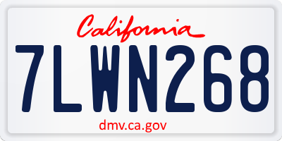 CA license plate 7LWN268