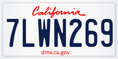 CA license plate 7LWN269