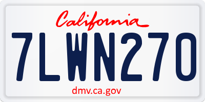 CA license plate 7LWN270