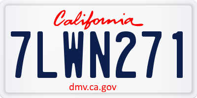 CA license plate 7LWN271