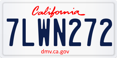 CA license plate 7LWN272