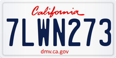 CA license plate 7LWN273